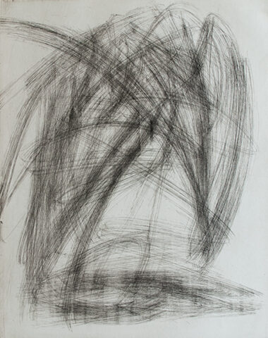 Abstrakte Heißnadelradierung von Raimund Pallusseck